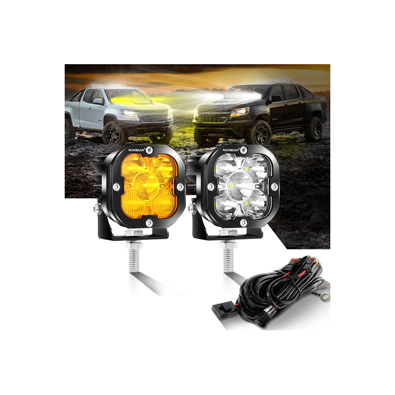Auxbeam 5inch 168W 16440LM Combo Beam Square LED lights with amber light Auxbeam 5inch 168W 16440LM Combo Beam Square LED lights with amber light