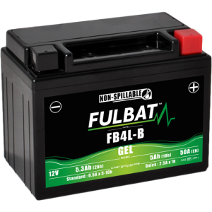 Fulbat battery  FB4L-B GEL  12Volt  Capacity:5Ah  CCA:50Amp  L:120 W:70 H:92   P/N:550916  Polarity: -/+