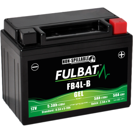 Fulbat FB4L-B GEL 12V batterij met 5Ah en 50 CCA