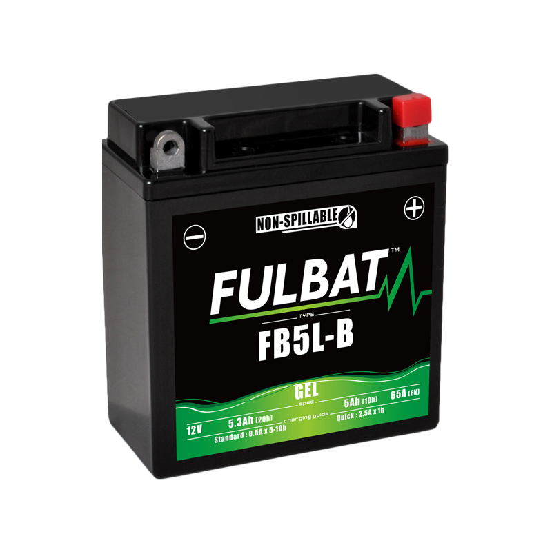 Fulbat battery FB5L-B GEL 12Volt Capacity:5Ah CCA:65Amp L:120 W:60 H:130 P/N:550991 Polarity: -/+ Fulbat battery FB5L-B GEL 12Volt Capacity:5Ah CCA:65Amp L:120 W:60 H:130 P/N:550991 Polarity: -/+