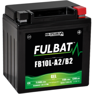Fulbat battery  FB10L-A2/B2 GEL  12Volt  Capacity:11Ah  CCA:120Amp  L:133 W:90 H:145   P/N:550956  Polarity: -/+