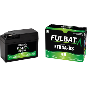 Fulbat battery  FTR4A-BS GEL  12Volt  Capacity:2.3Ah  CCA:45Amp  L:113 W:48 H:85   P/N:550950  Polarity: 