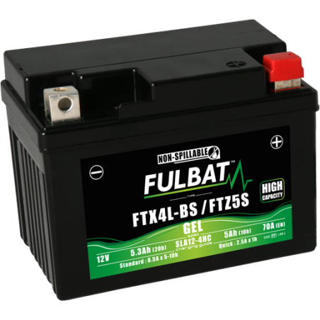 Fulbat Battery FTX4L-BS/FTZ5S GEL 12V High Capacity