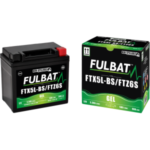 Fulbat battery  FTX5L-BS / FTZ6S GEL (High Capacity)  12Volt  Capacity:5Ah  CCA:90Amp  L:113 W:70 H:105   P/N:550919  Polarity: 
