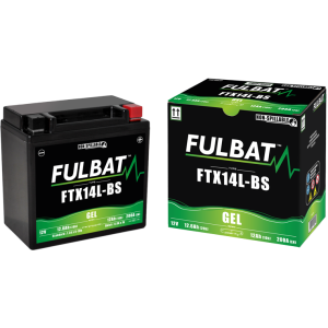 Fulbat battery  FTX14L-BS GEL  12Volt  Capacity:12Ah  CCA:200Amp  L:150 W:87 H:145   P/N:550990  Polarity: - / +