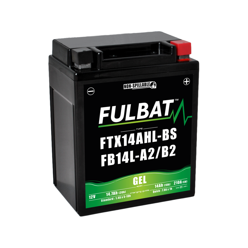 Fulbat battery FTX14AHL-BS / FB14L-A2/B2 GEL 12Volt Capacity:14Ah CCA:175Amp L:135 W:90 H:167 P/N:550927 Polarity: -/+ Fulbat battery FTX14AHL-BS / FB14L-A2/B2 GEL 12Volt Capacity:14Ah CCA:175Amp L:135 W:90 H:167 P/N:550927 Polarity: -/+