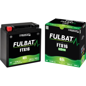 Fulbat battery  FTX16 GEL  12Volt  Capacity:14Ah  CCA:230Amp  L:150 W:87 H:161   P/N:550763  Polarity: + / -