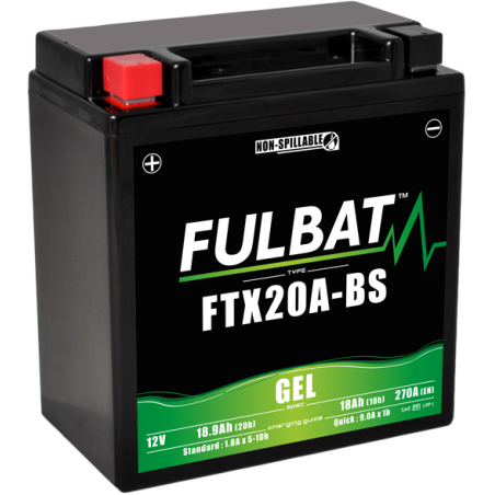 Fulbat FTX20A-BS GEL Battery 12V 18Ah