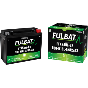 Fulbat battery  FTX24HL-BS / F50-N18L-A/A2/A3 GEL  12Volt  Capacity:21Ah  CCA:350Amp  L:205 W:87 H:162   P/N:550982  Polarity: -