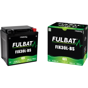 Fulbat battery  FIX30L-BS GEL  12Volt  Capacity:30Ah  CCA:400Amp  L:165 W:125 H:175   P/N:550943  Polarity: - / +
