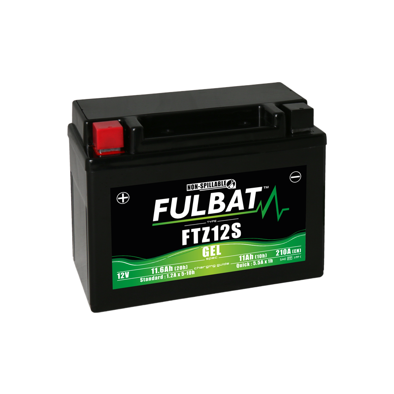 Fulbat battery FTZ12S GEL 12Volt Capacity:11Ah CCA:210Amp L:150 W:88 H:110 P/N:550637 Polarity: + / - Fulbat battery FTZ12S GEL 12Volt Capacity:11Ah CCA:210Amp L:150 W:88 H:110 P/N:550637 Polarity: + / -