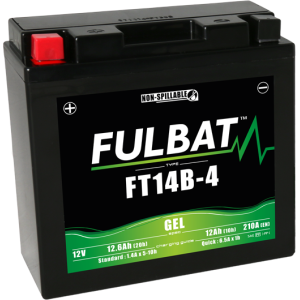 Fulbat battery  FT14B-4 GEL  12Volt  Capacity:12Ah  CCA:210Amp  L:150 W:69 H:145   P/N:550644  Polarity: + / -