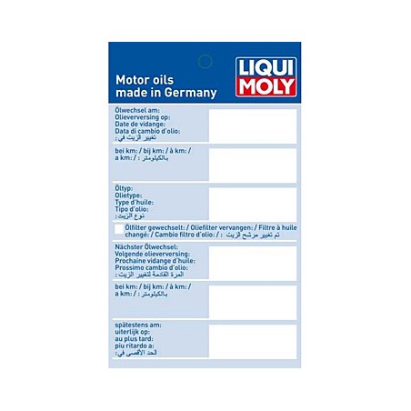 Liqui Moly Olieverversing Service Sticker - 1 Vel