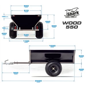 Shark WOOD 550 Single-axle Tipping ATV/UTV Trailer