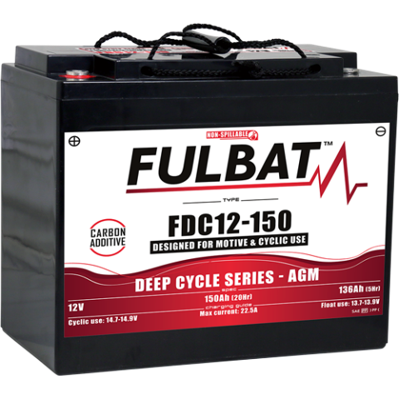 FULBAT Battery 12V/150Ah Deep Cycle AGM Carbon