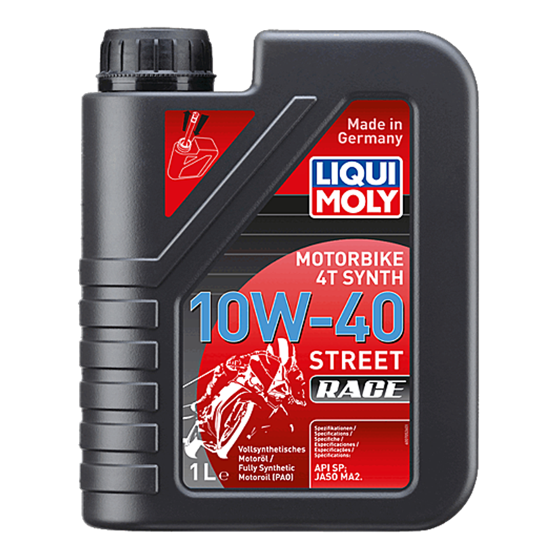 LIQUI MOLY Motorbike 4T Synth 10W-40 Street Race – Volsynthetische Motorolie – 1L