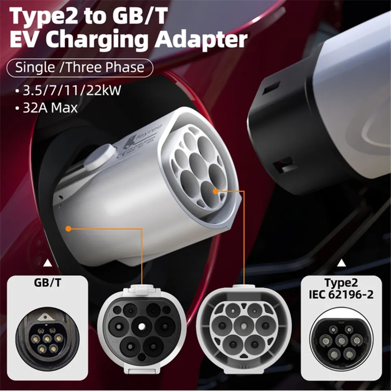 Type 2 naar GB/T laadadapter 32A 7kW – Linhai LH100