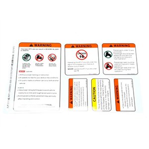 Segway 570ATV Fuel Warning Label (EU167) - Partnr: A01-L000003-000-00 R/B A01-L000003-000-01