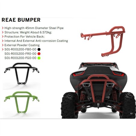 Segway Accessoire: Villain Heavy-Duty Rear Bumper - Red - Partnr: S01-R001200-FR0-00