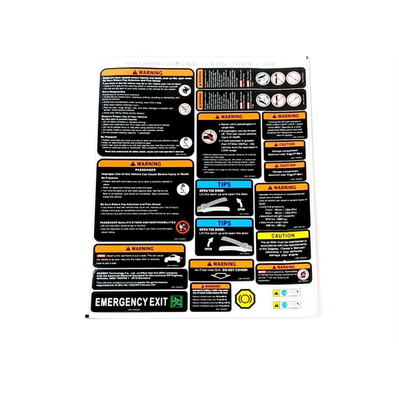 Segway WARNING LABEL(167) - Partnr: S05L12000001