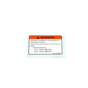 Segway Tire pressure label - Partnr: A01L10008001