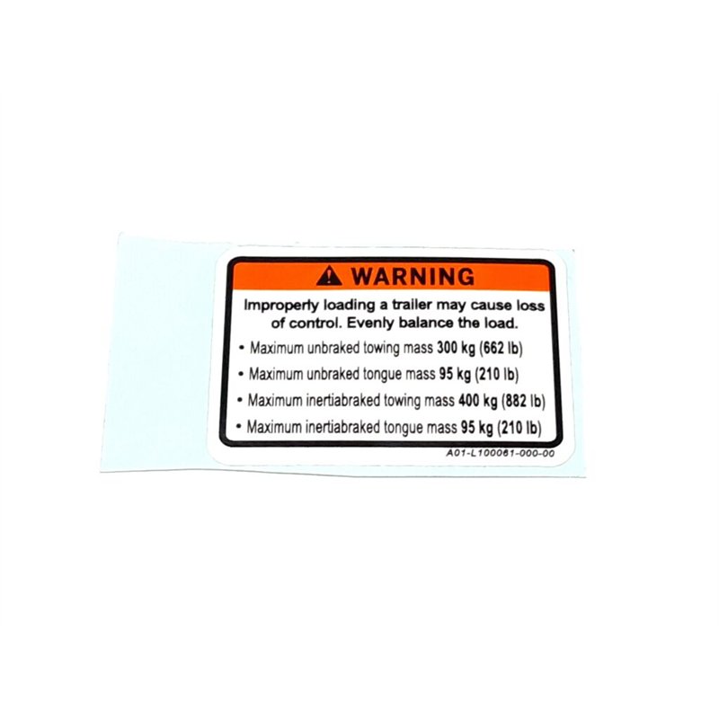 Segway TOWING LABEL, SHORT - Partnr: A01-L100061-000-00