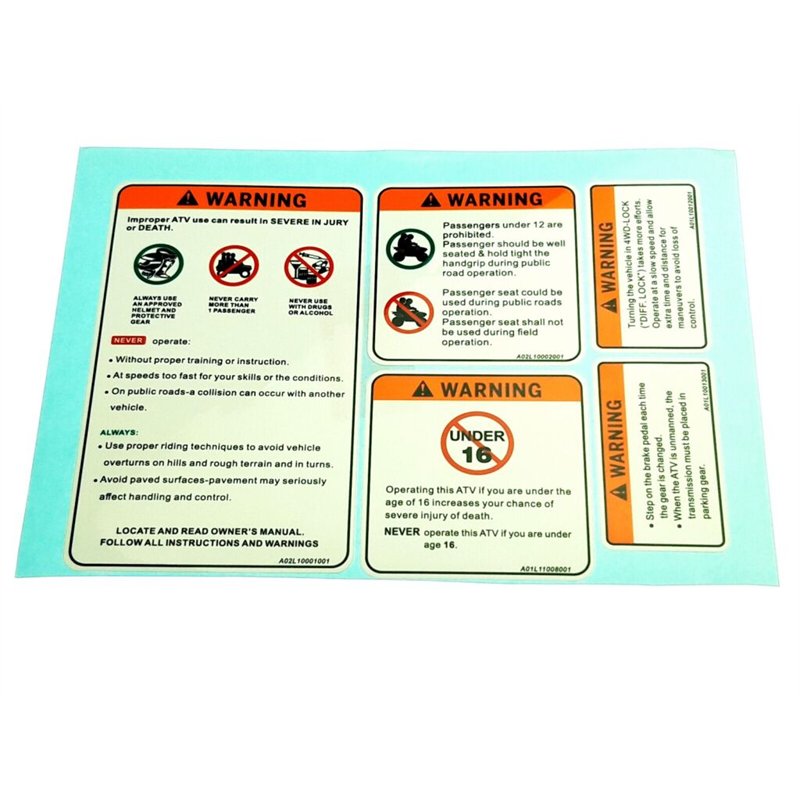 Segway AT6 WARNING LABEL, EU167 - Partnr: A01-L000003-000-01