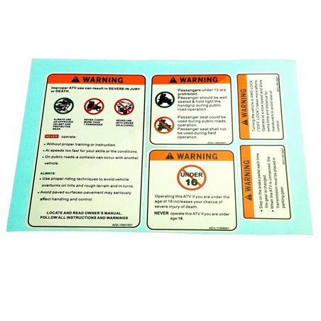 Segway AT6 WARNING LABEL, EU167 - Partnr: A01-L000003-000-01