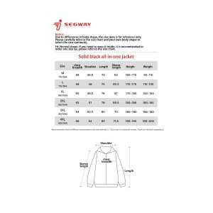 Segway Solid black all-in-one jacket S - Partnr: AM1R21013S00