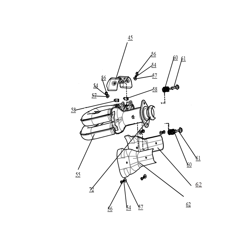 Fugleman exhaust front pipe without oxygen sensor Fugleman exhaust front pipe without oxygen sensor