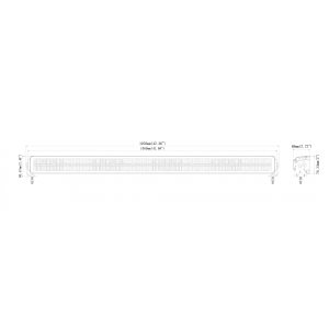 LED Bar 36+72leds / light stripe / 140W+13W / L824xH88xD69 mm