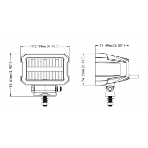 LED Bar 6+6leds / light stripe / 25W+3W / L113xH99(74)xD77mm / 2200lm