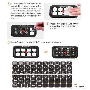 Auxbeam BC60 6 Gang LED Switch Panel, Blauw