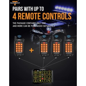 Auxbeam AC-1200 RGB Switch Panel with APP&Remote Control, Toggle/ Momentary/ Pulsed Mode Supported (One-Sided Outlet)