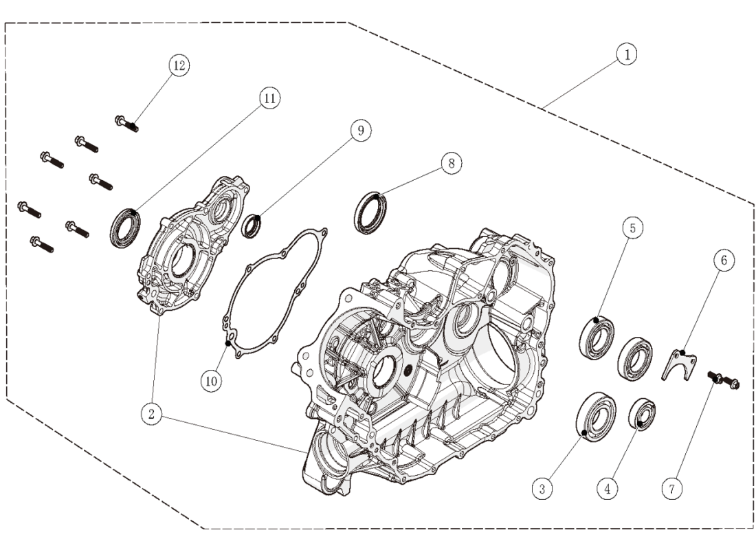 Right Crankcase Kit - SGW570FA6010