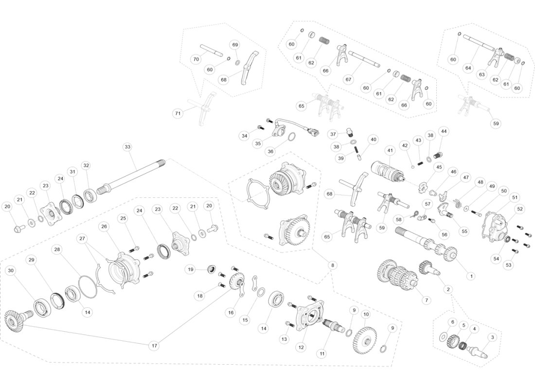TRANSMISSION SHAFT AND GEAR SHIFT PARTS