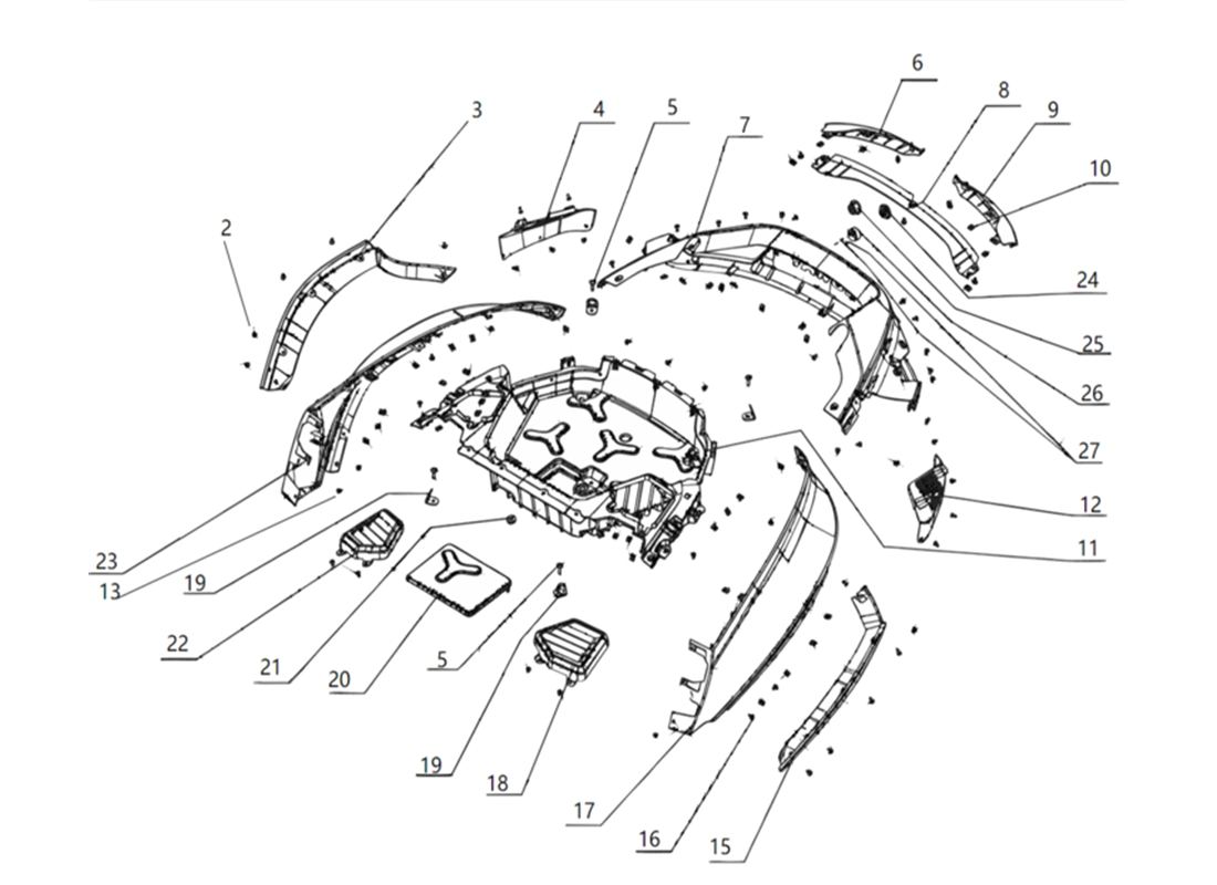 TAIL RUBBER AND PLASTIC PARTS