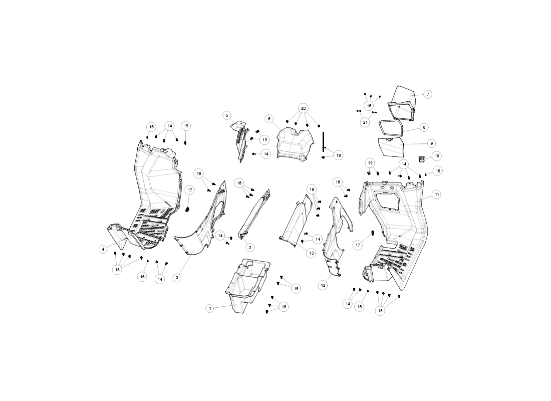SGW570FA5031-MID PLASTIC PARTS LONG VERSION SGW570FA5031