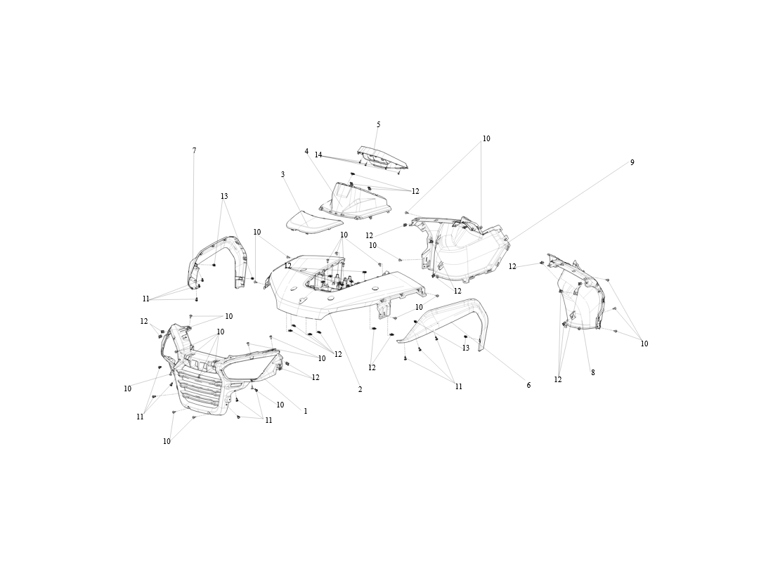 SGW570FA6027-FRONT PLASTIC PARTS SGW570FA6027