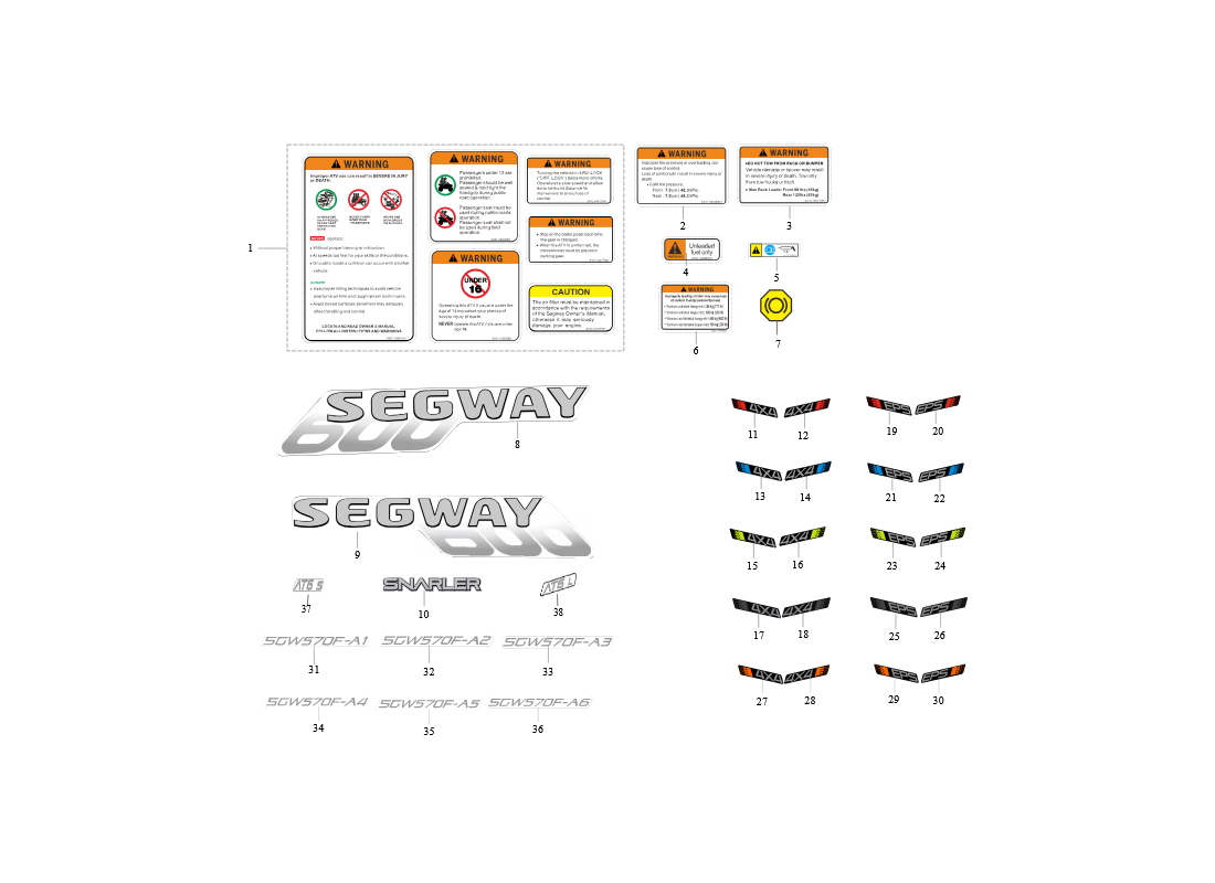 Autocollants SGW570FA6081 pour 2025+