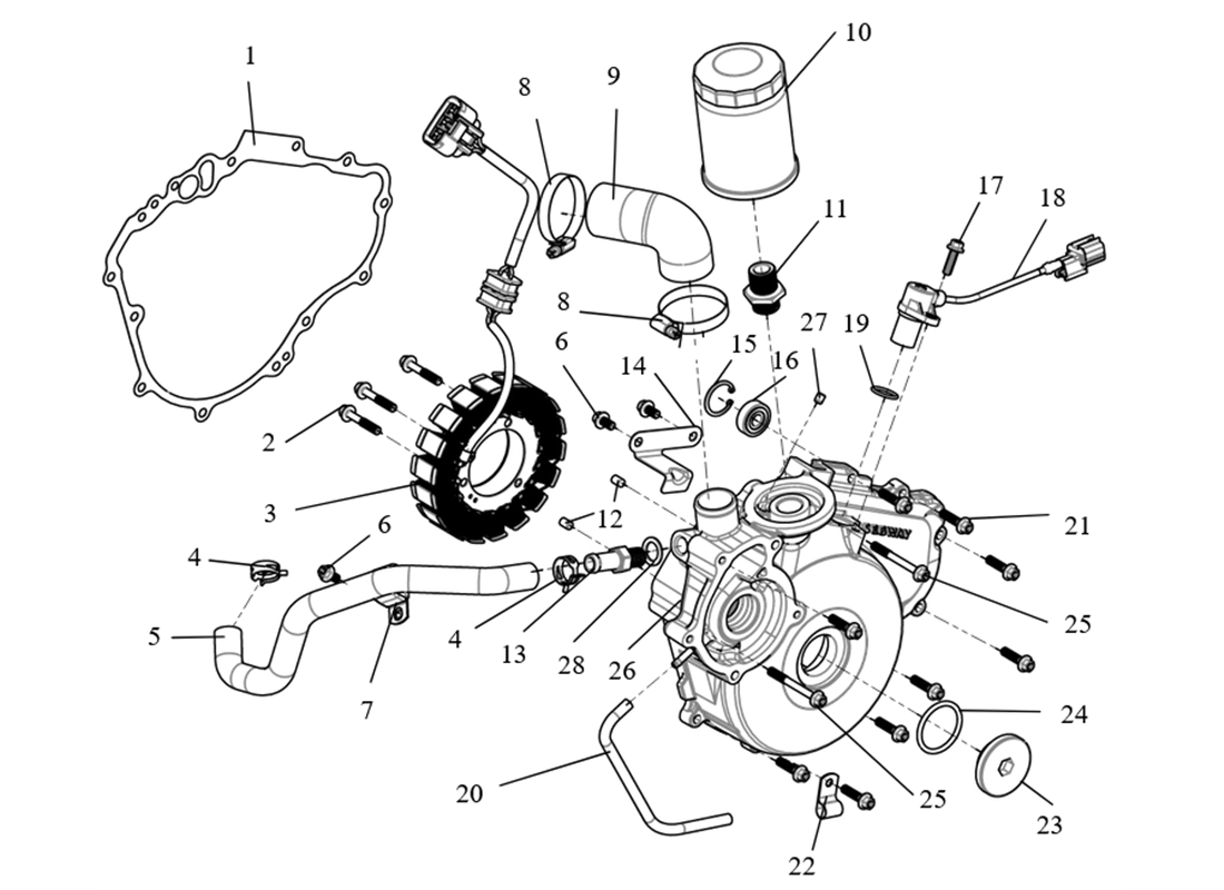 SX10F09-Left Crankcase Cover | Powersports