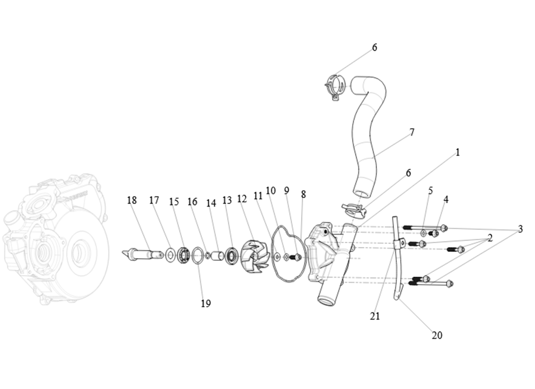 SX10F19-Pompe à Eau - Puissance Moteur