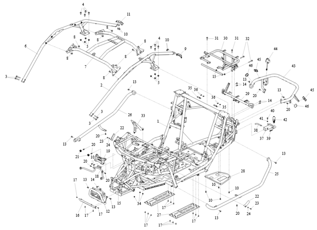 SX10A04A-Frame Assy voor Body